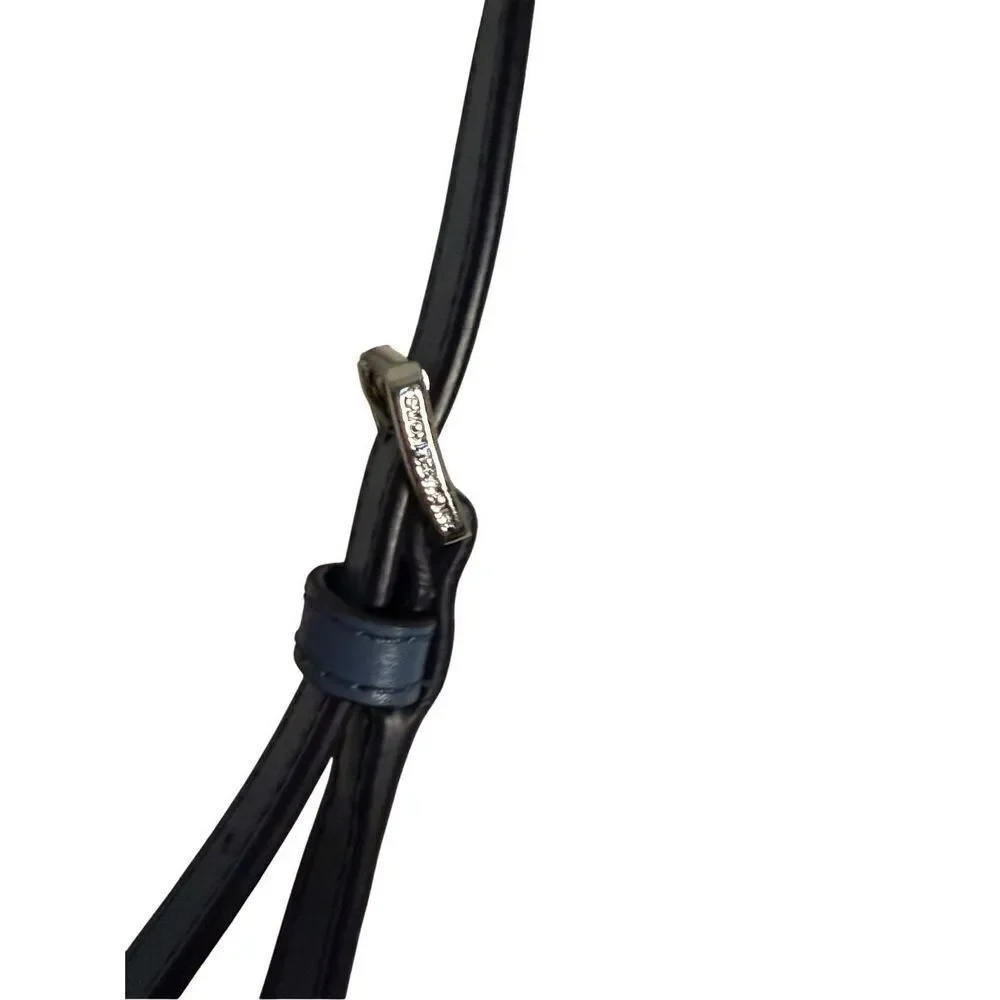 Michael Kors Women's Kimberly Leather Messenger Bucket Crossbody Bag Navy Blue